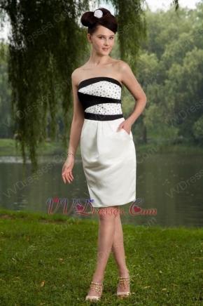 Strapless Crystal Bodice Short Ivory Homecoming Dress