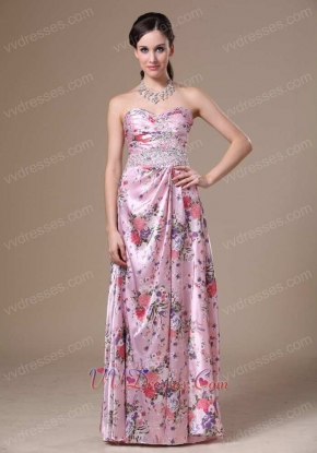 Printed Special Fabric Wives Prom Dress Royal Court Style