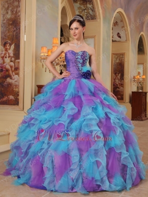 Top Seller Ruffles Puffy Skirt Custom Made Quinceanera Dress