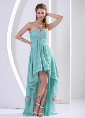 Turquoise Front Short and Long Back Girl Graduation Gowns Store Near Me