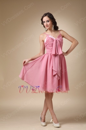 Pink Spaghetti Straps Wholesale Homecoming Dresses