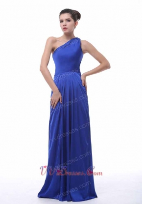 Royal Blue One Shoulder Long Prom Dress For Lady Manufacture