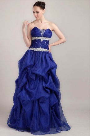 Beaded Sweetheart Floor-length Royal Blue Dress For Prom Party