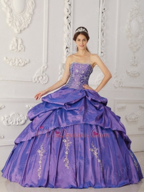 Appliqued Skirt Purple Floor Length Ball Dress Wholesale Price