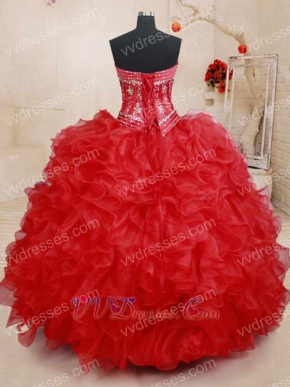 Four Pieces Separated Bodice/High Low/Knee Length/Red Quince Ball Gown Detachable