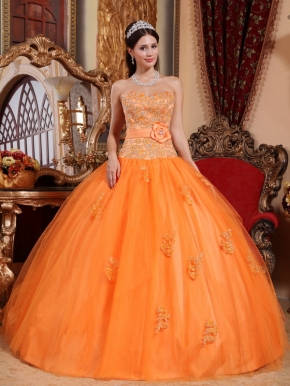 Sweetheart Orange Prom Quinceanera Party Dress Discount