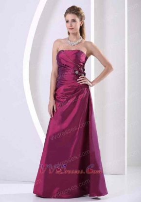 Slender Floor Length Purple Taffeta Wine Party Dress Best Seller