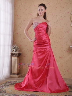 Coral Red Taffeta Dress For 2014 Evening Dress Cheap