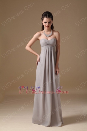 Grey Long Chiffon Skirt Bridesmaid Dress Under $100