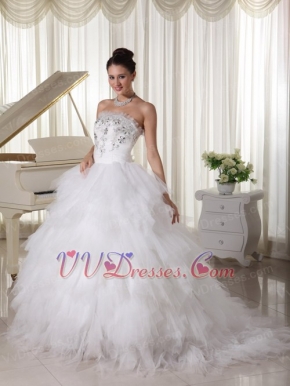 Net Ruffles Popular Wedding Dress Destination For Bride Wear Low Price