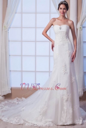 Glamorous Sweetheart Mermaid Chapel Lace Wedding Dress