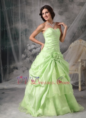 Apple Green A-line Embroidery Prom Dress Cheap Price Inexpensive