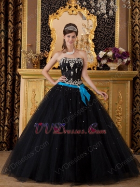 Cheap Black Tulle Skirt Dress For Girls Quinceanra Party