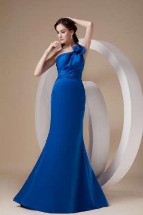 Royal Blue Mermaid Single One Shoulder Top Designer Prom Dress