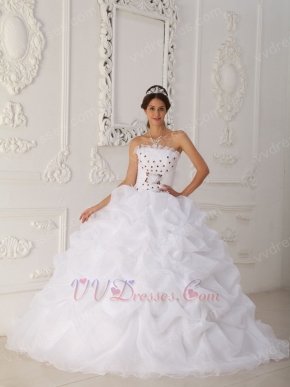 White Quinceanera Dress Like A Princess With Orange Flowers