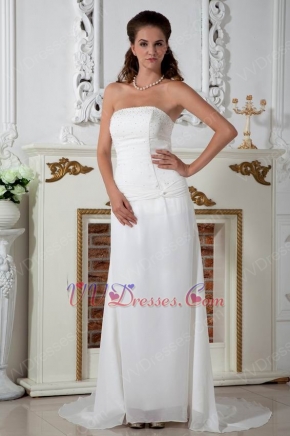 Custom Made Strapless Corset Back Ivory Chiffon Prom Dress