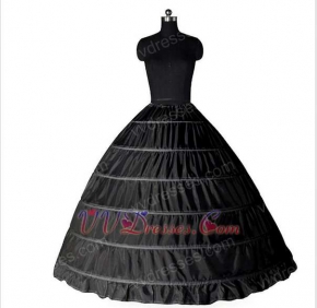 ELASTIC Waist Black 6 Hoops Crinoline Underskirt Petticoat Make Puffy