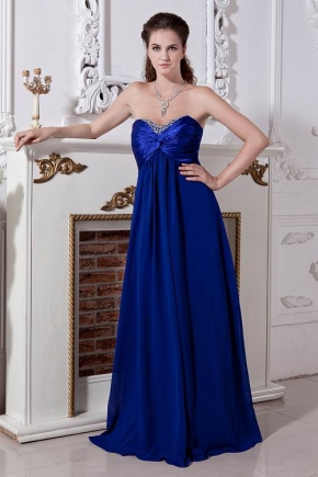 Cheap Empire Royal Blue Chiffon Women Evening Dresses