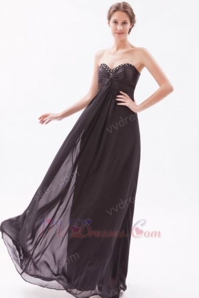 Sweetheart Style Black Chiffon Best Formal Evening Dress