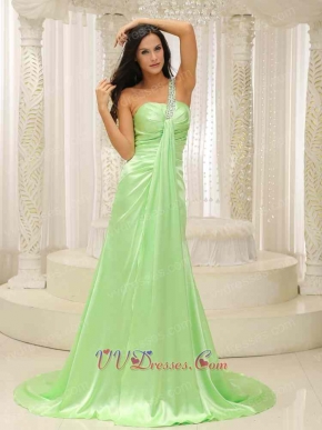 Top Brand Fresh Mint One Strap Empire Evening Dress Gowns For Party