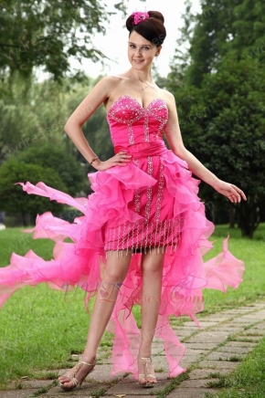 Cheap Drapped Skirt Hot Pink Summer Sweet 16 Dress