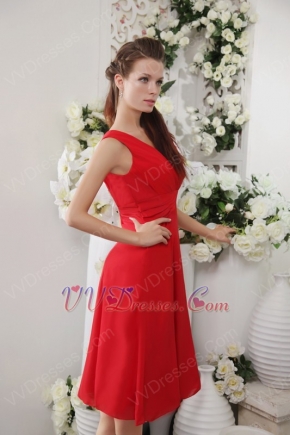 Wine Red V-neck Design Chiffon Special Occasion Dress