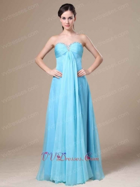 Svelte Long Aqua Blue Summer Celebrity Evening Dress Free Shipping UPS