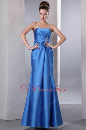 Blue Stain Formal Sweetheart Trumpet Prom Dress Petite