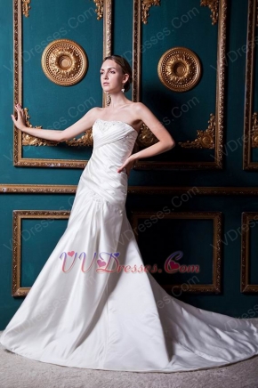 Terse Chapel Cream Garden Wedding Dress For Cheap