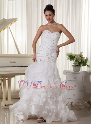 Designer Wedding Dress With Mermaid Ruffles Skirt Florida Low Price