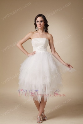 Tea-length Tulle Fabric Dress For Cocktail Wear