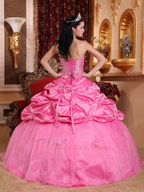 Hot Pink Strapless Bubble Custom Made Quinceanera Dress
