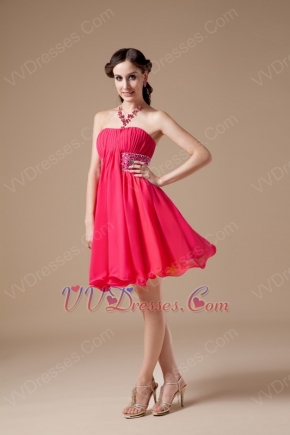 Best Deals 2012 Hot Pink Short Prom Dress With Beading