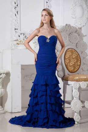 Elegant Sweetheart Mermaid Royal Blue Formal Evening Dress