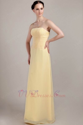 Strapless Daffodil Top Designer Sheath Bridesmaid Dress