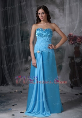 Column Floor-length Aqua Blue Prom Dress For Women Inexpensive