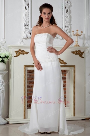 Custom Made Strapless Corset Back Ivory Chiffon Prom Dress