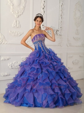 Contrast Color Ruffled Skirt Quinceanera Dress Cheap Price