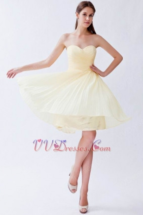 Mini Skirt Light Yellow Dress Cute Graduation Girls Wear