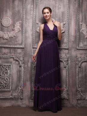 V Neckline Halter Indigo Chiffon Make Your Own Evening Dresses