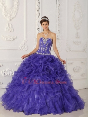 Sweetheart Purple Ruffled Skirt Quinceanera Dress  Hot Sell Styles