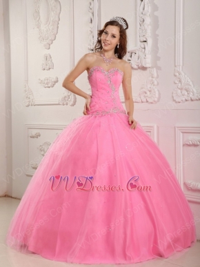 Lovely Sweetheart Pink Ball Gown Skirt Quinceanera Dress