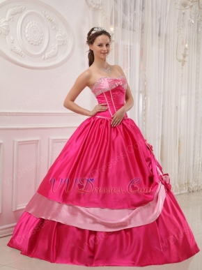 Designer Quinceanera Outfits Deep Pink Dress With Bowknot