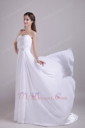 White Chiffon Sweetheart Long La Homecoming Dress