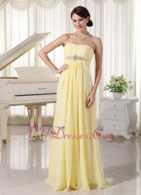 Light Yellow Chiffon New Arrival Bridesmaid Dress For Girls lovely