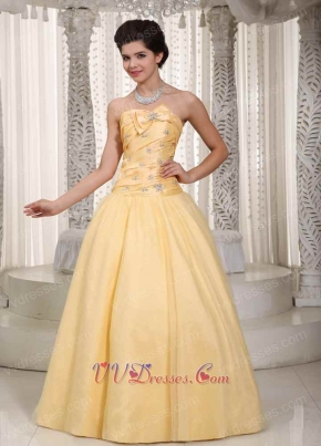 Moon Yellow Taffeta Puffy Prom Dress For Lady Wear Night Club