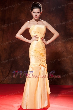 Gold Mermaid Chiffon Prom Dress Designer Your Own Inexpensive