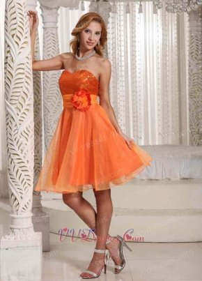 Lovely Strapless Bright Orange Prom Dress Plus Size Custom Tailor Free