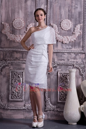 Customize Column One Shoulder Knee-length Short Prom Dress Sale Luxury