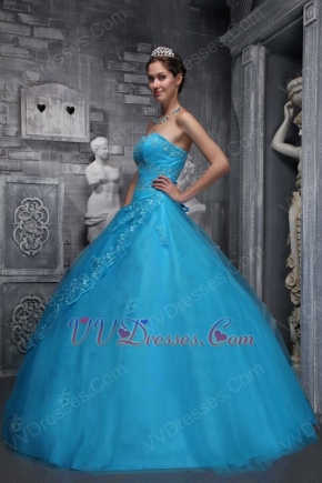 Corset Back Azure Blue Quinceanera Dress For Girl